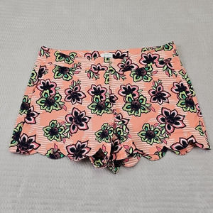 Crown & Ivy Shorts Womens 12 Lotus Flower Scalloped Hem